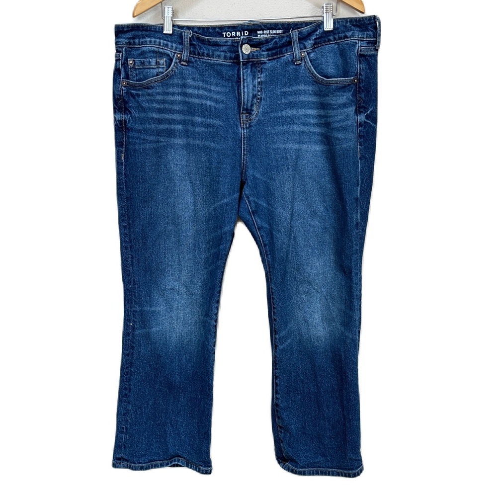 Torrid Slim Boot Mid-Rise Dark Wash Denim Jeans Womenโs Plus Szโ 18XS
